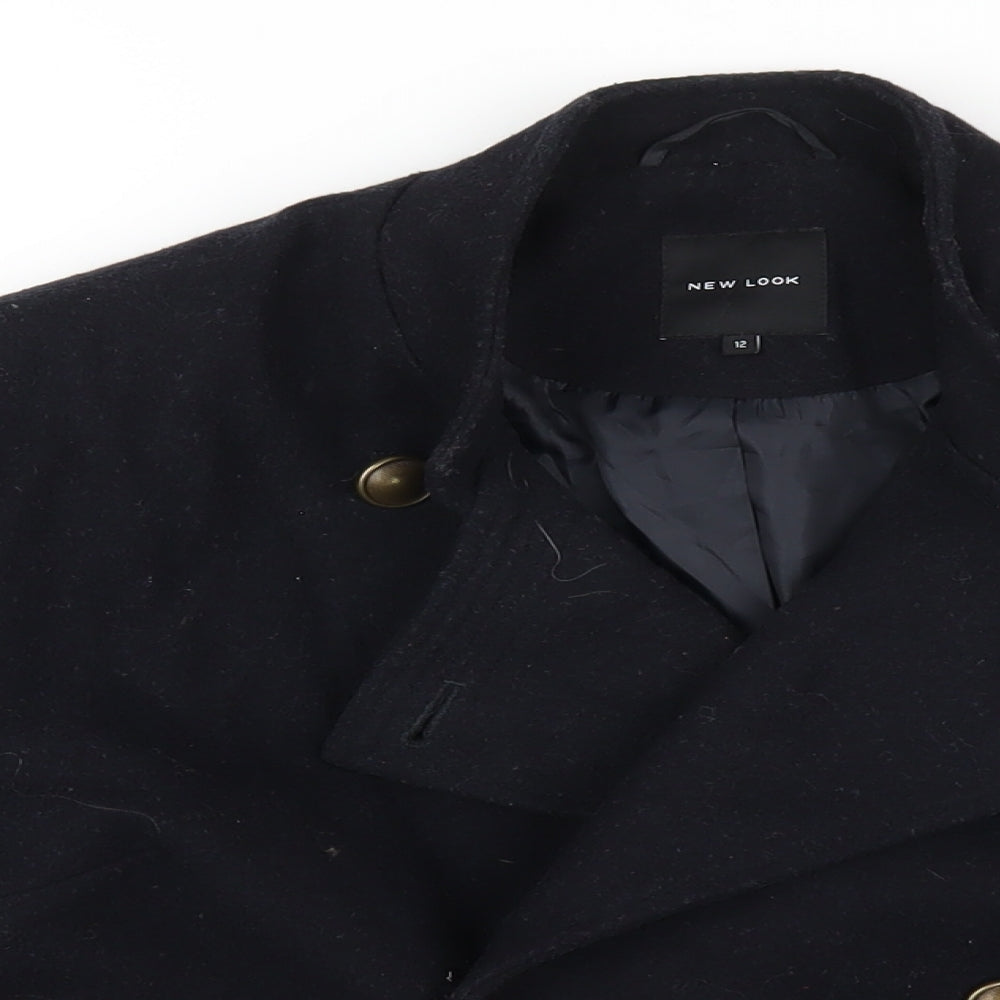 Womens UK Size 12 New Look Blue Overcoat