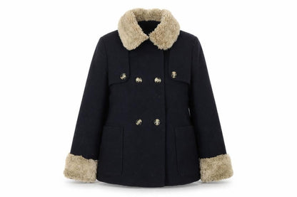 Womens UK Size 10 Topshop Blue Overcoat