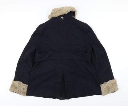 Womens UK Size 10 Topshop Blue Overcoat