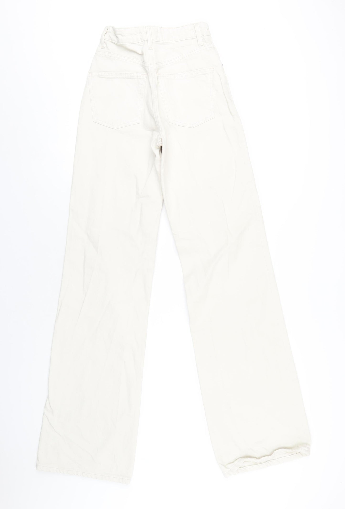 Zara Womens Brown Cotton Straight Jeans Size 4 L34 in Regular Zip