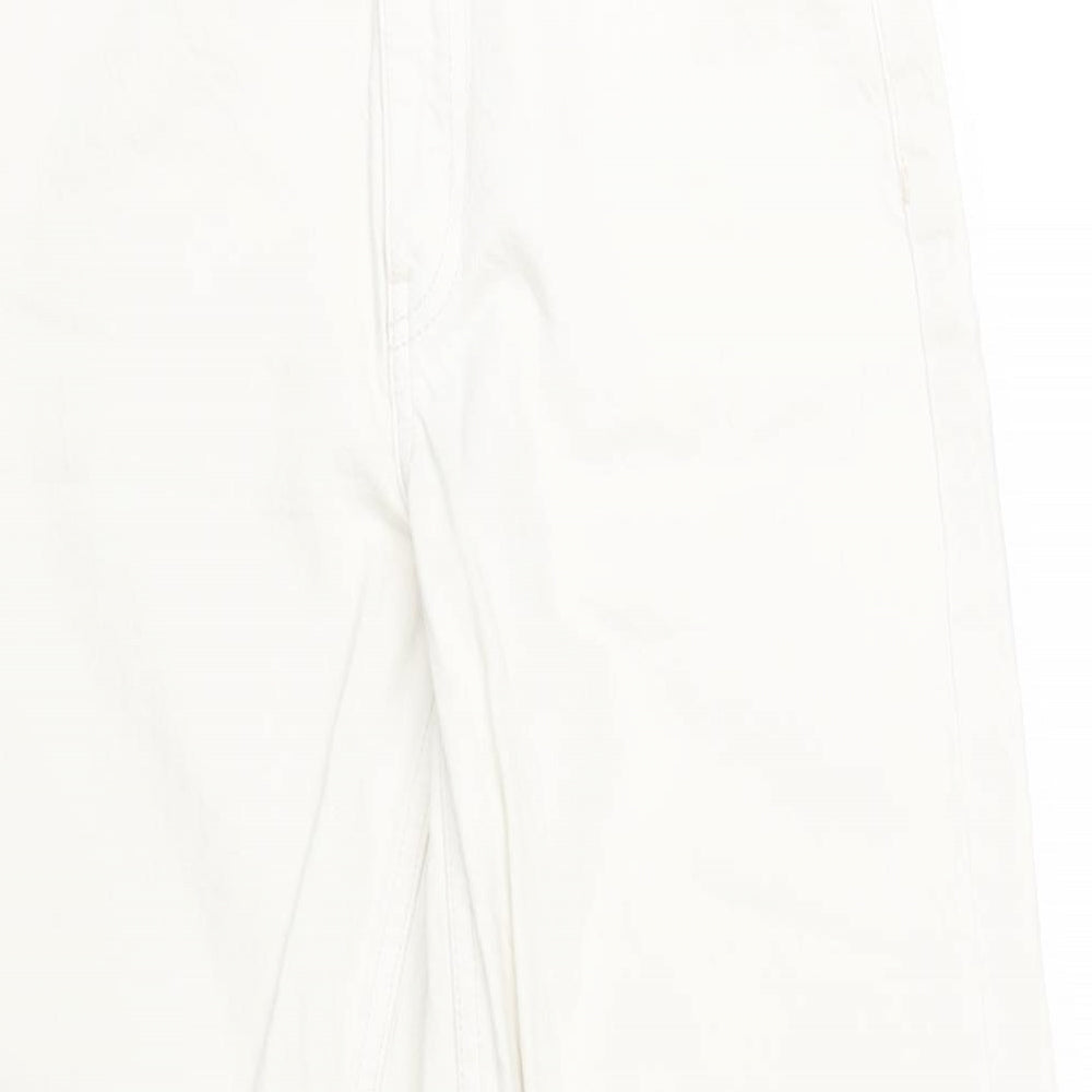 Zara Womens Brown Cotton Straight Jeans Size 4 L34 in Regular Zip