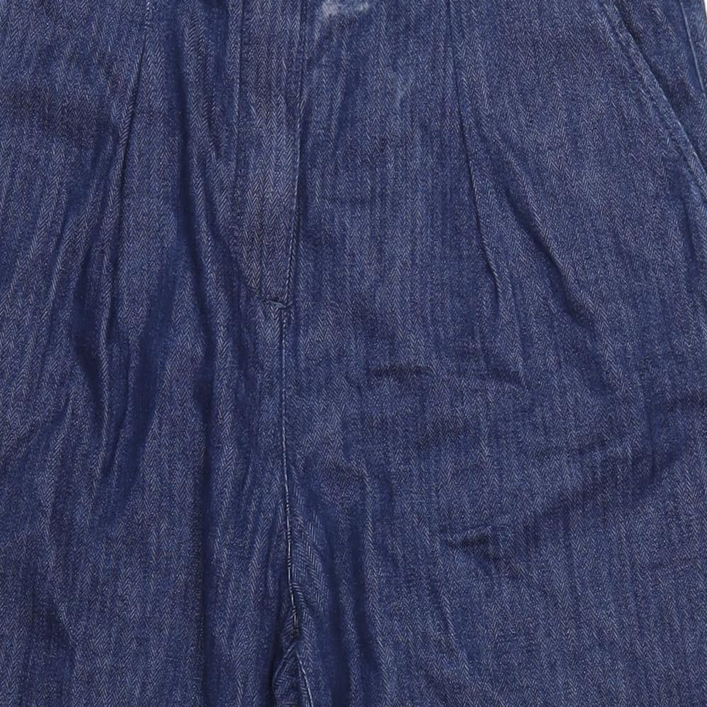 United Colors of Benetton Womens Blue Cotton Mom Jeans Size 14 L27 in Regular Zip