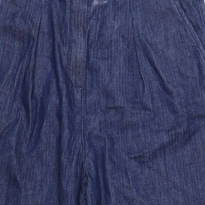 United Colors of Benetton Womens Blue Cotton Mom Jeans Size 14 L27 in Regular Zip