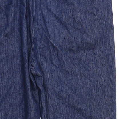 United Colors of Benetton Womens Blue Cotton Mom Jeans Size 14 L27 in Regular Zip