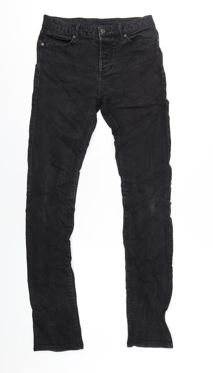 Mens UK Size 30 in Topman Regular Fit Skinny Black Jeans