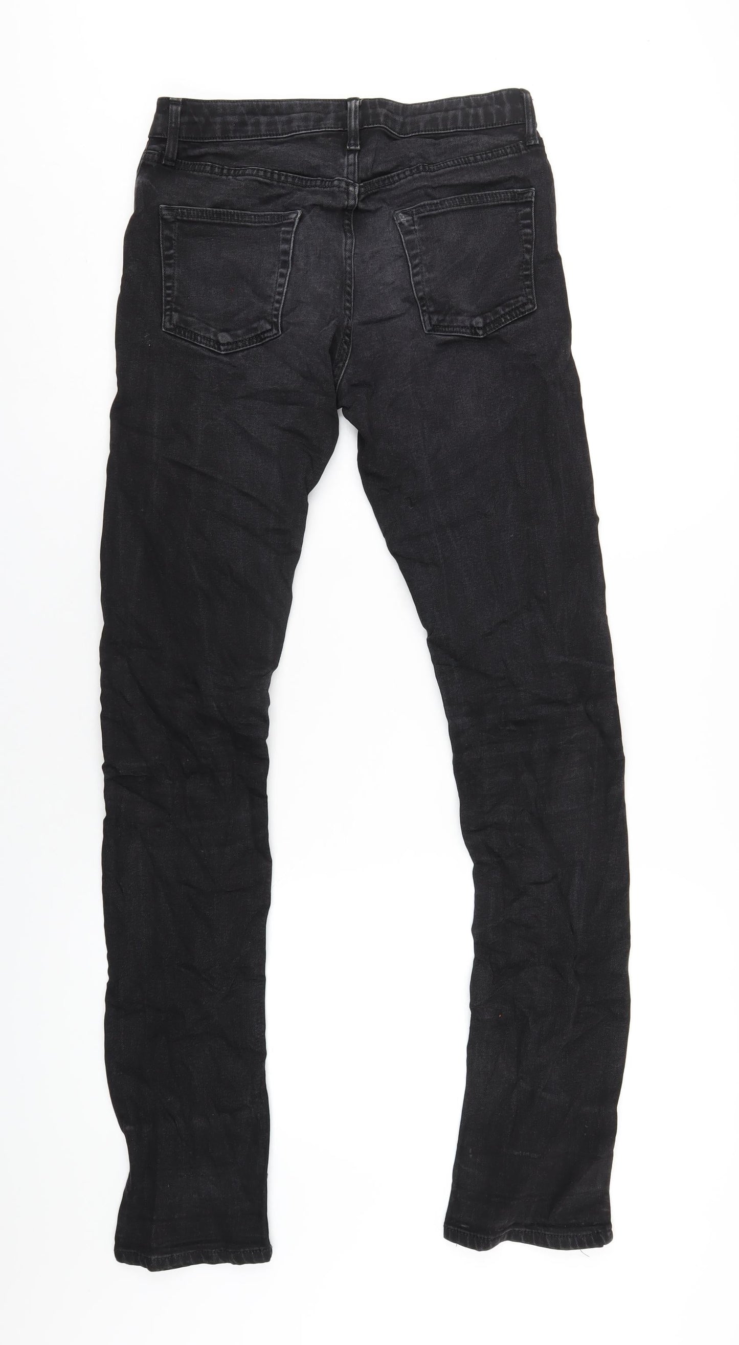 Mens UK Size 30 in Topman Regular Fit Skinny Black Jeans