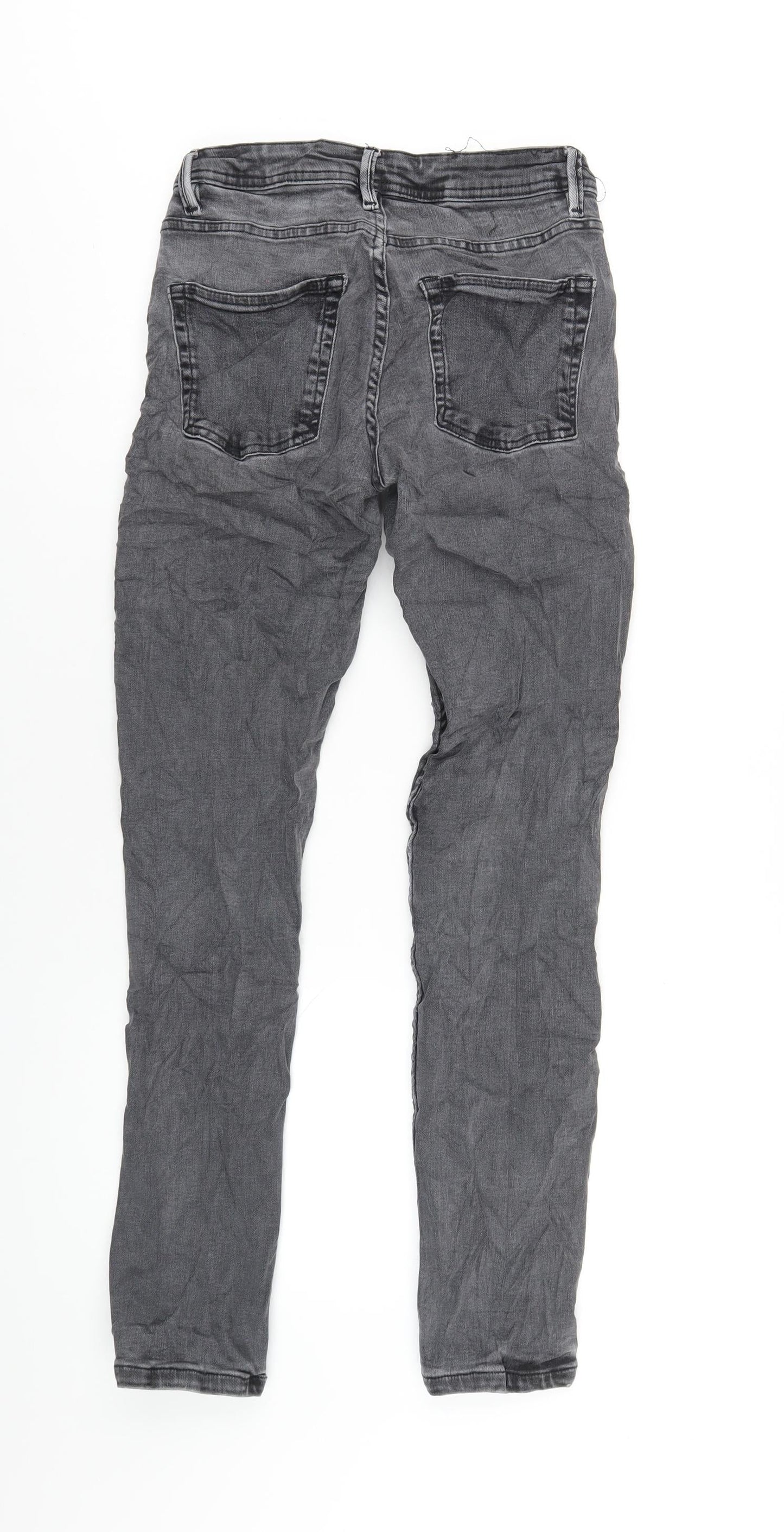 Denim & Co. Mens Grey Cotton Skinny Jeans Size 27 in L32 in Regular Button