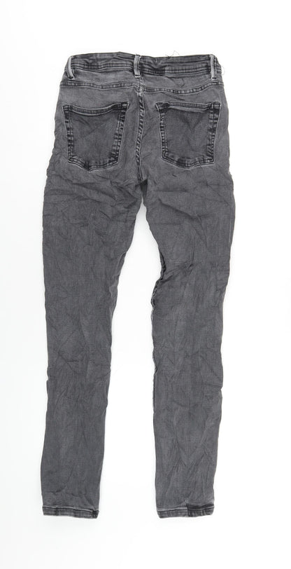 Denim & Co. Mens Grey Cotton Skinny Jeans Size 27 in L32 in Regular Button