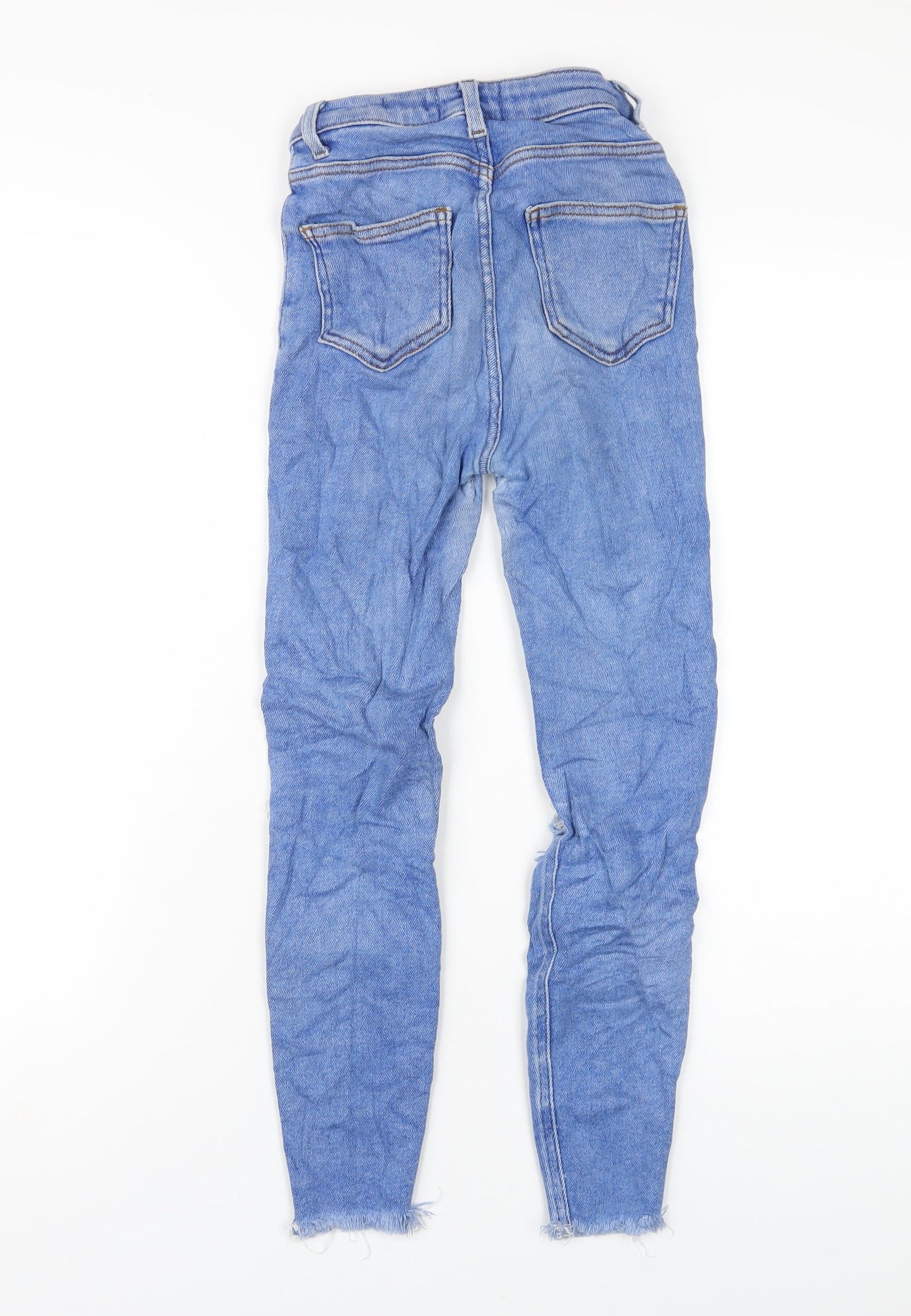 New Look Womens Blue Cotton Skinny Jeans Size 6 L25 in Regular Zip