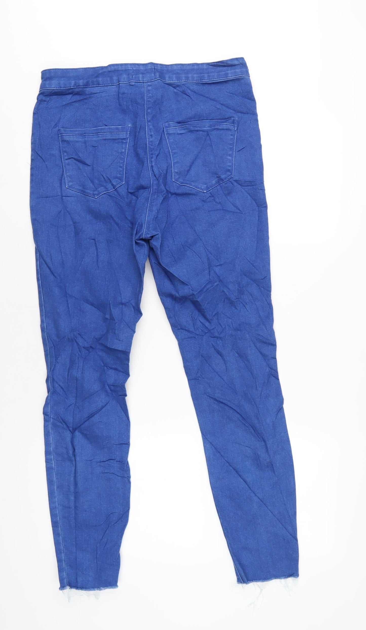 Matalan Womens Blue Cotton Skinny Jeans Size 14 L29 in Regular Zip