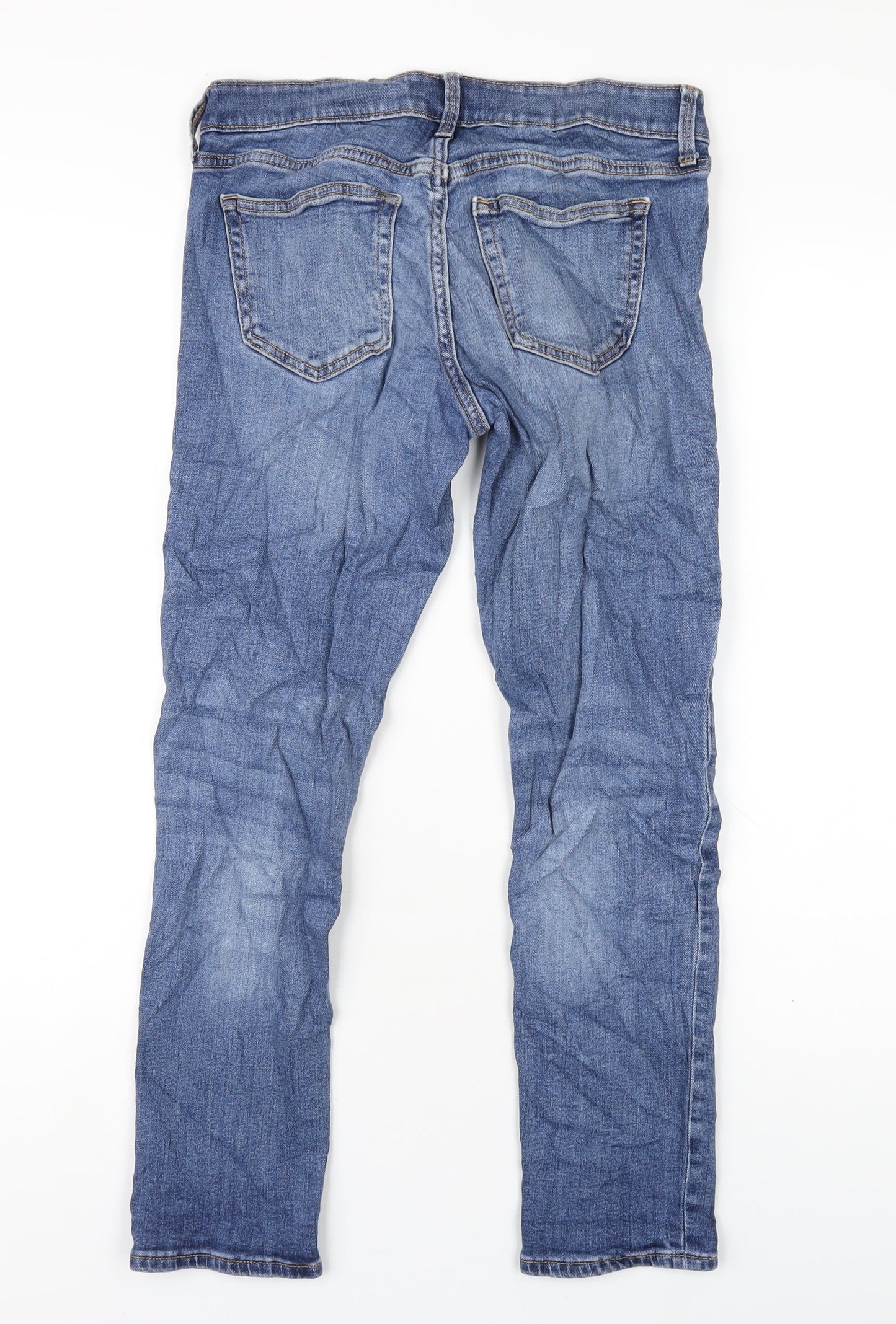 Gap Womens Blue Cotton Straight Jeans Size 25 in L27 in Regular Zip