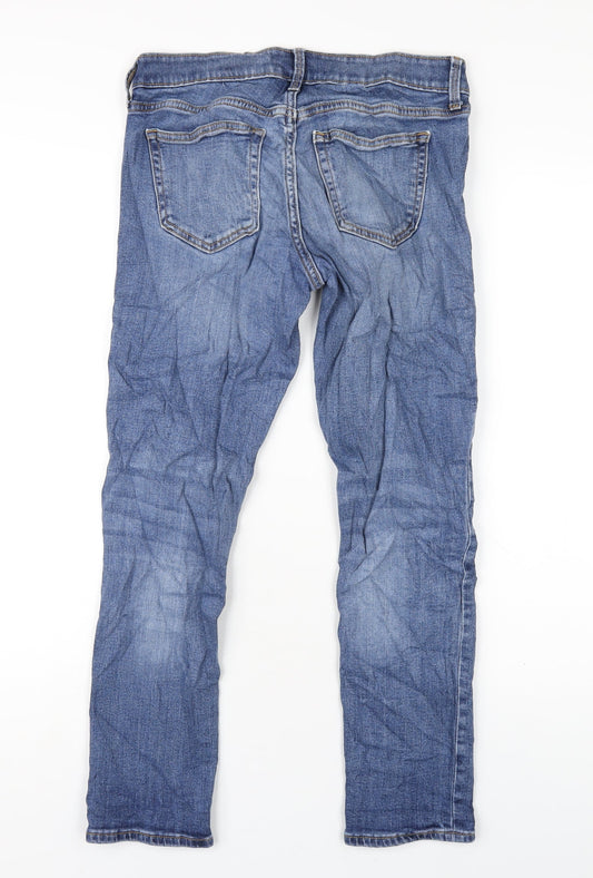 Gap Womens Blue Cotton Straight Jeans Size 25 in L27 in Regular Zip