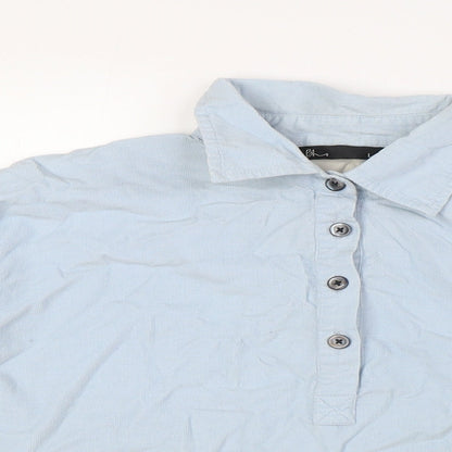 Womens UK Size L BHS Blue Basic Button-Up