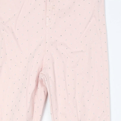 Topshop Womens Pink Cotton Skinny Jeans Size 28 L30 in Slim Zip - Sequins