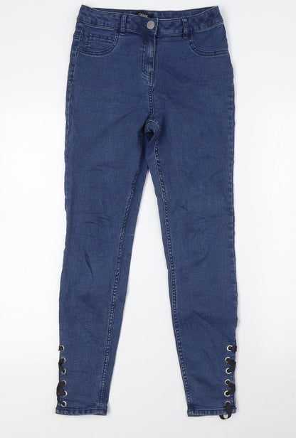 Womens UK Size 8 Denim Regular Fit Skinny Blue Jeans