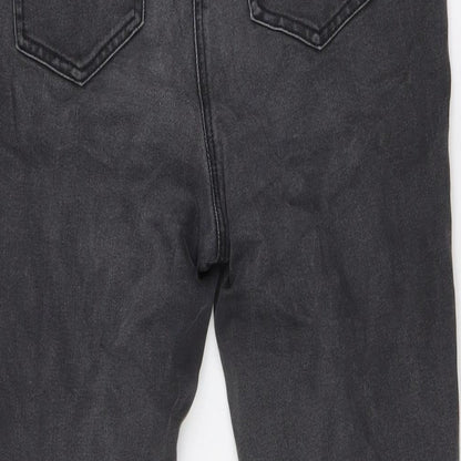 NEXT Womens Grey Cotton Skinny Jeans Size 14 L29 in Slim Zip - Zip pockets