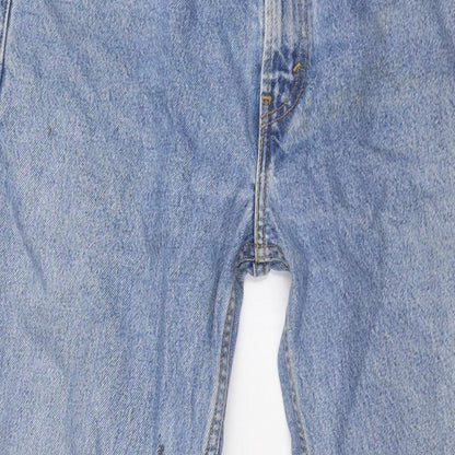 Levi's Mens Blue Cotton Straight Jeans Size 32 in L34 in Regular Zip