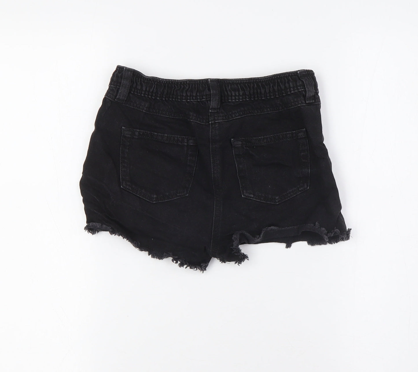 NEXT Girls Black 100% Cotton Bermuda Shorts Size 9 Years Regular - Raw Hem