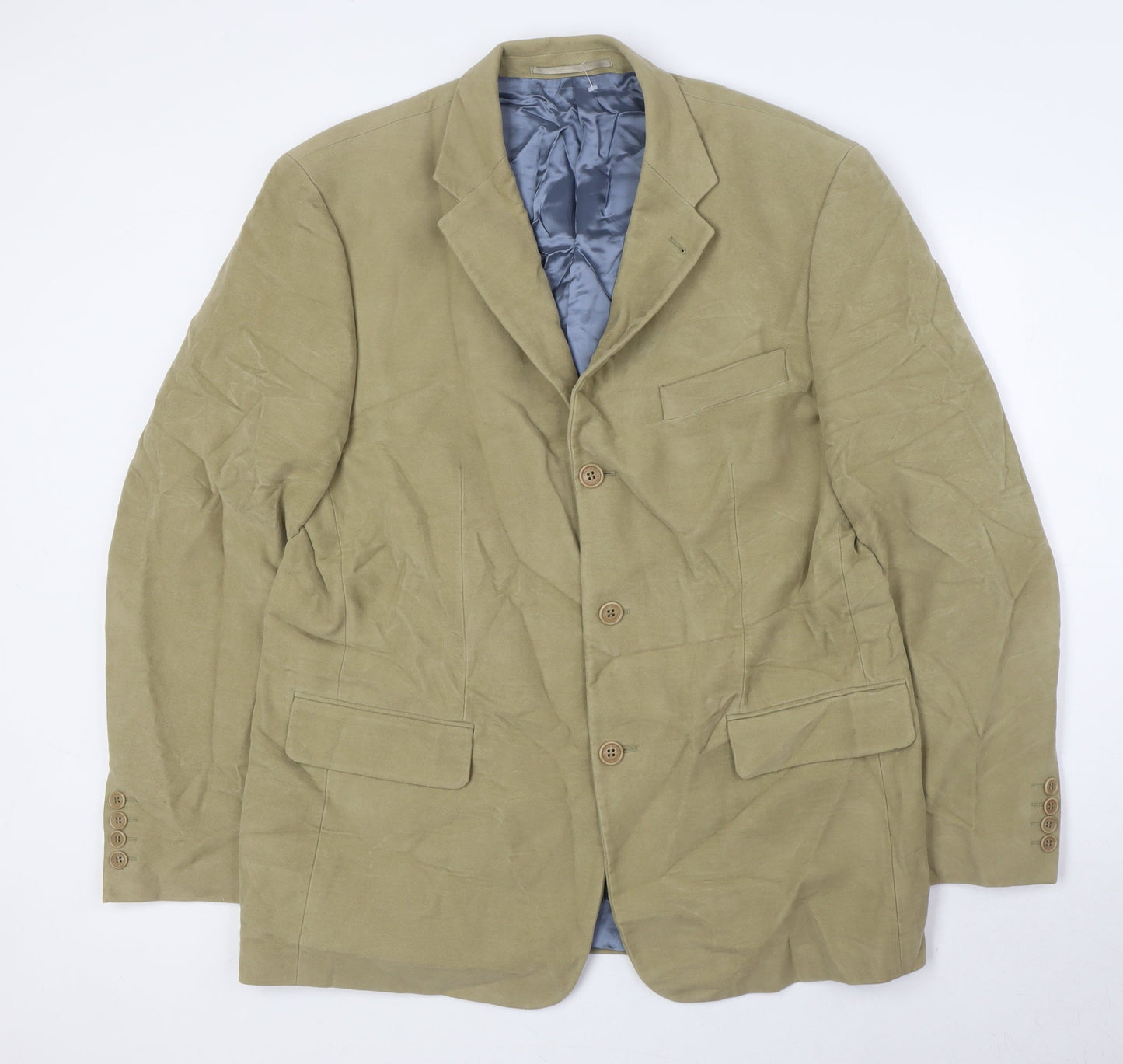 Mens UK Size 44 Racing Green Regular Beige Suit Jacket