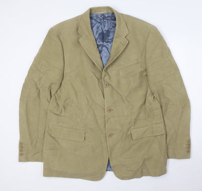Mens UK Size 44 Racing Green Regular Beige Suit Jacket