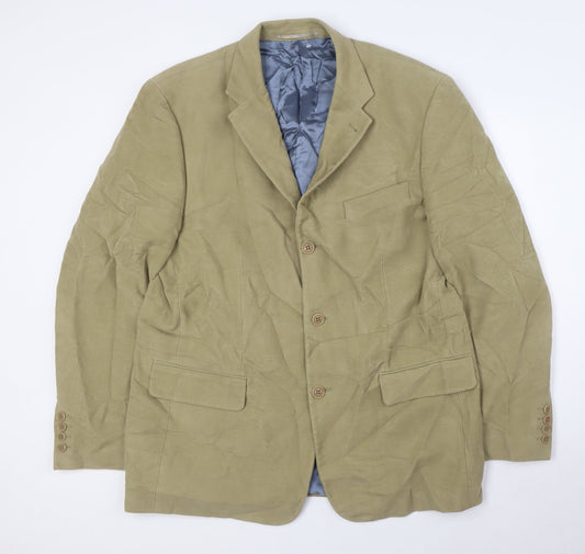 Mens UK Size 44 Racing Green Regular Beige Suit Jacket