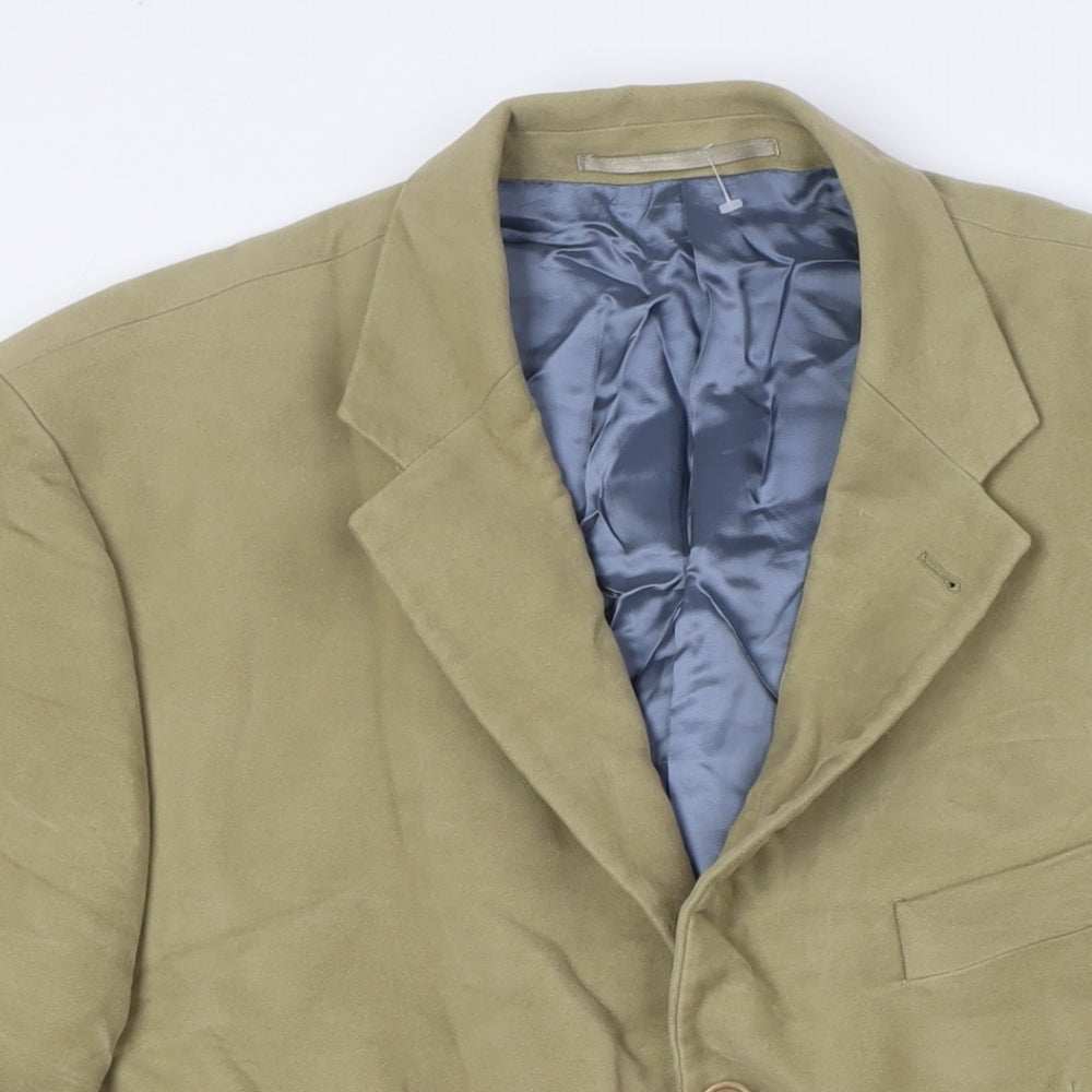 Mens UK Size 44 Racing Green Regular Beige Suit Jacket