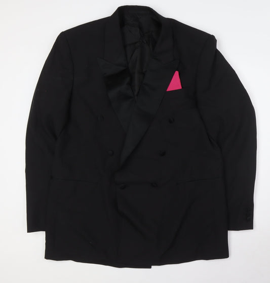Mens UK Size 44 Varteks Regular Black Suit Tuxedo