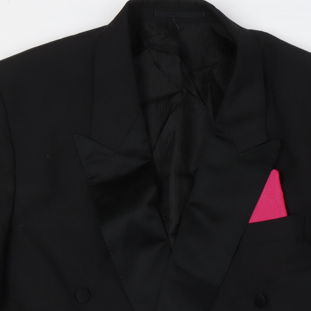 Mens UK Size 44 Varteks Regular Black Suit Tuxedo