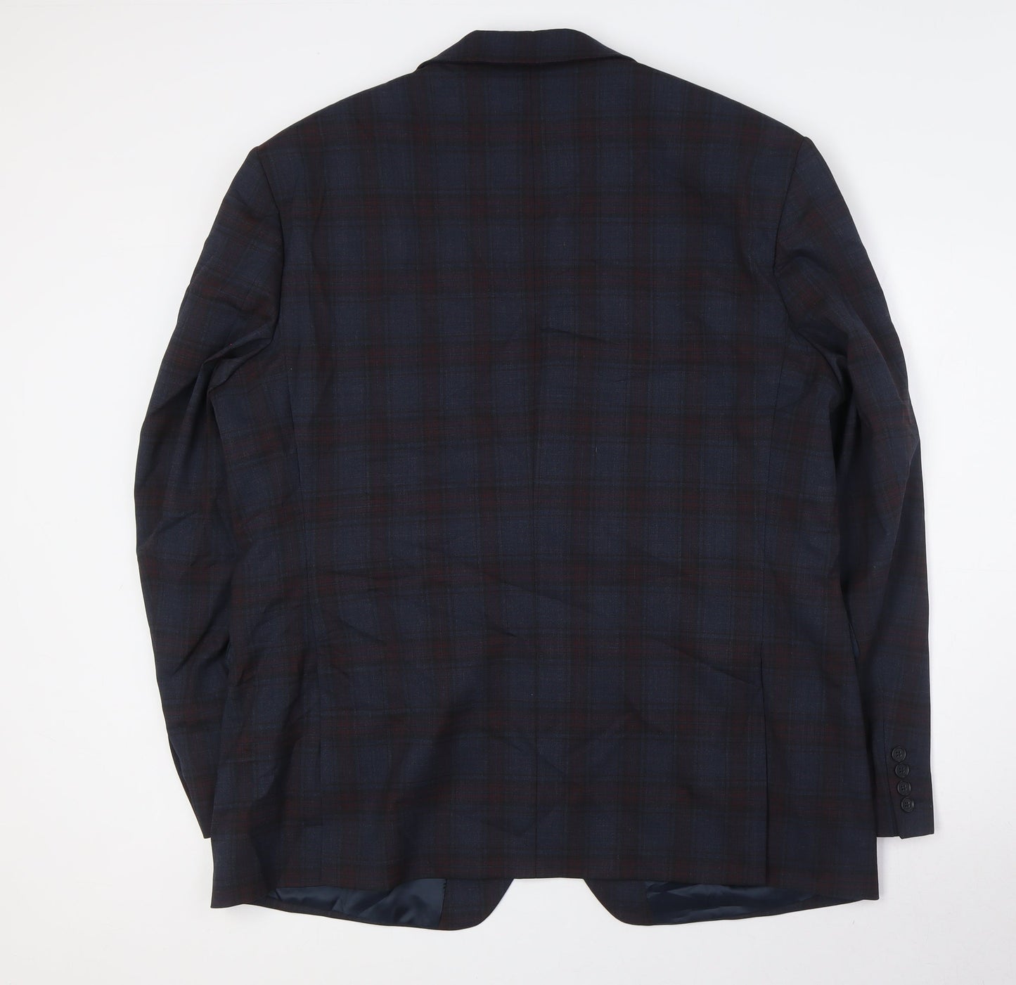 ALEXANDRE OF ENGLAND Mens Multicoloured Check Wool Jacket Suit Jacket Size 46 Regular