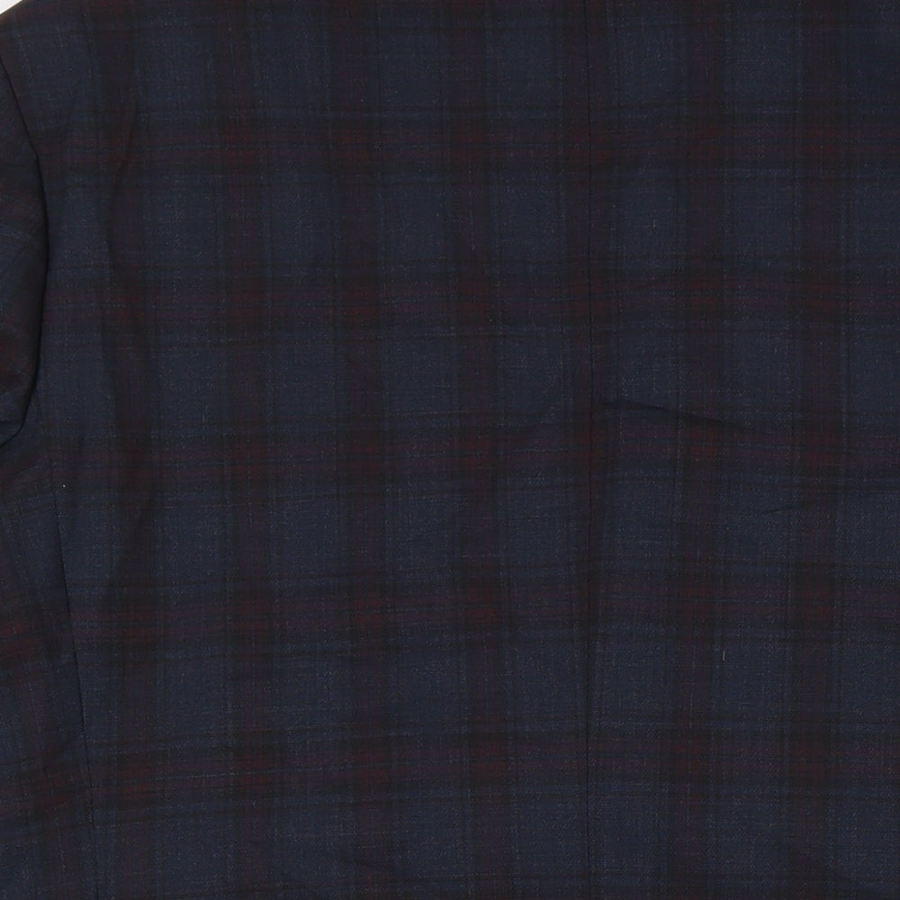 ALEXANDRE OF ENGLAND Mens Multicoloured Check Wool Jacket Suit Jacket Size 46 Regular