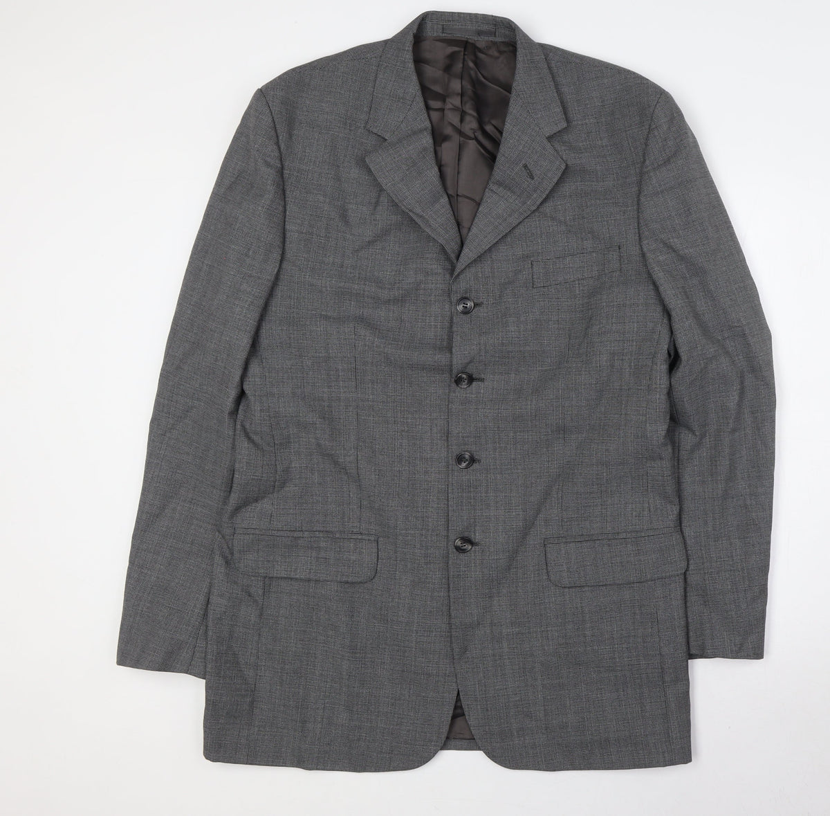 Candidate Mens Grey Polyester Jacket Suit Jacket Size 40 Big & Tall