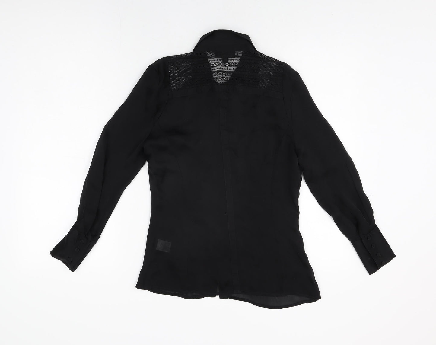 Womens UK Size 6 Warehouse Black Basic Button-Up
