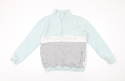 Holyfield Girls Blue Cotton Pullover Sweatshirt Size 12-13 Years Zip