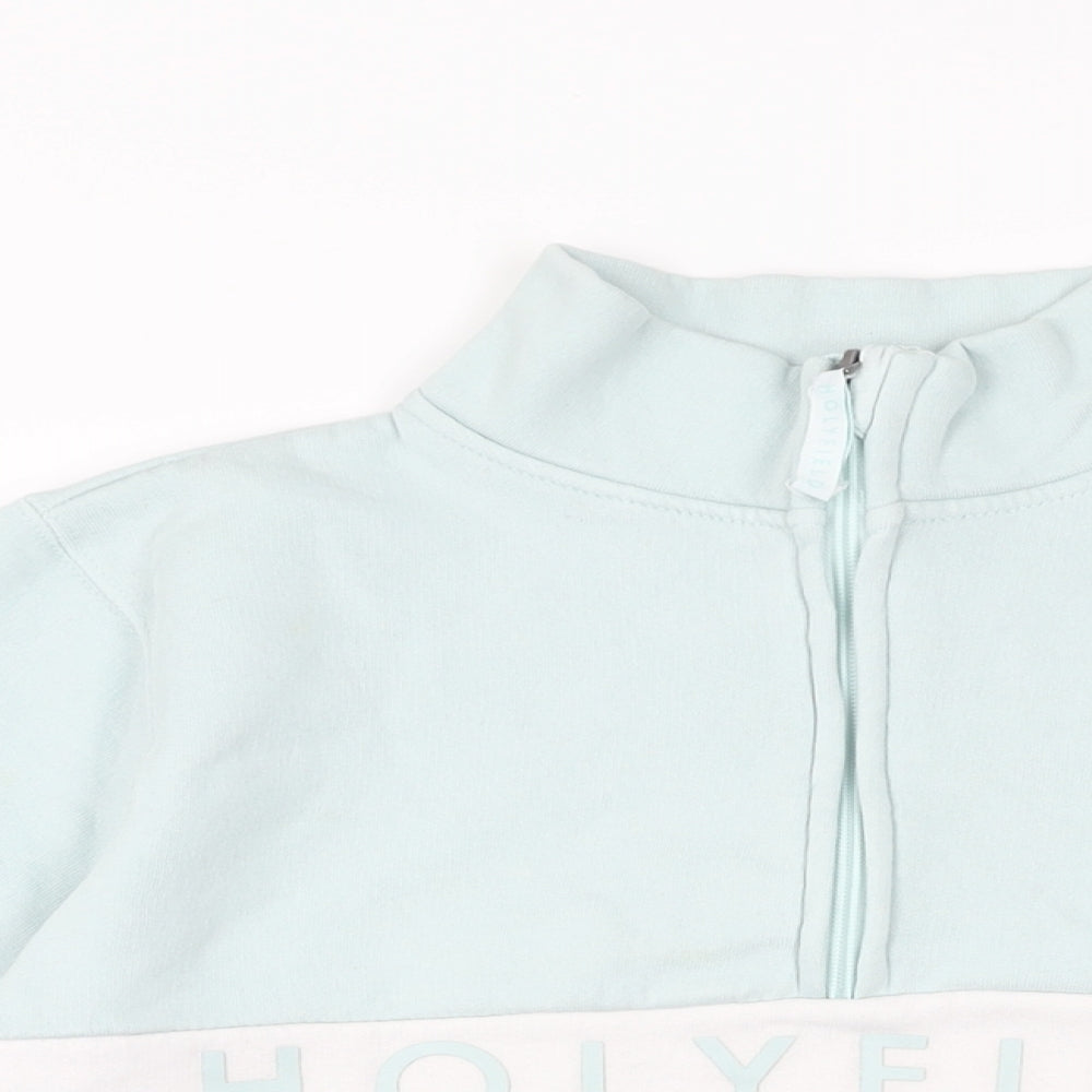 Holyfield Girls Blue Cotton Pullover Sweatshirt Size 12-13 Years Zip