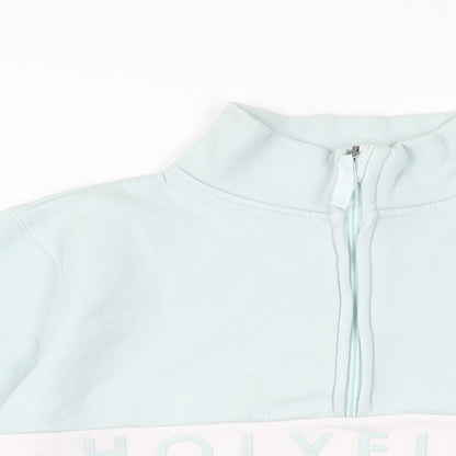 Holyfield Girls Blue Cotton Pullover Sweatshirt Size 12-13 Years Zip