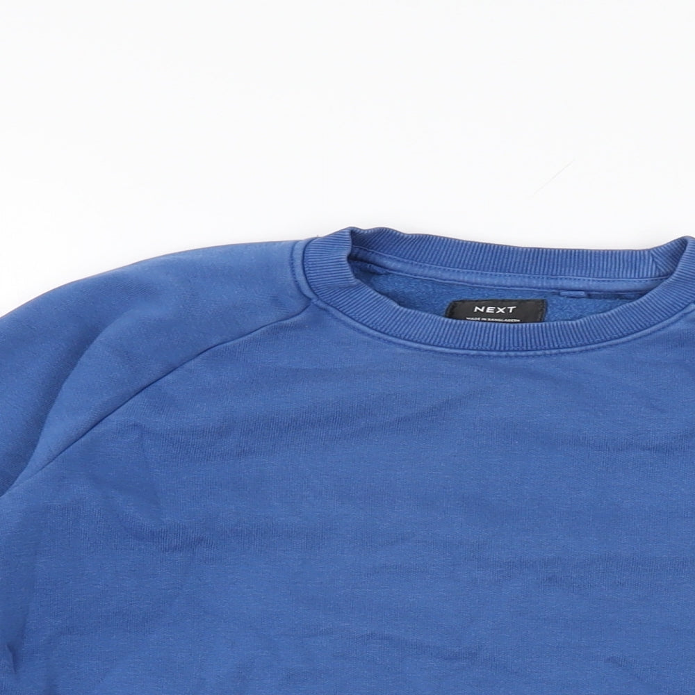 Next Boys Blue Cotton Pullover Sweatshirt Size 10 Years Pullover