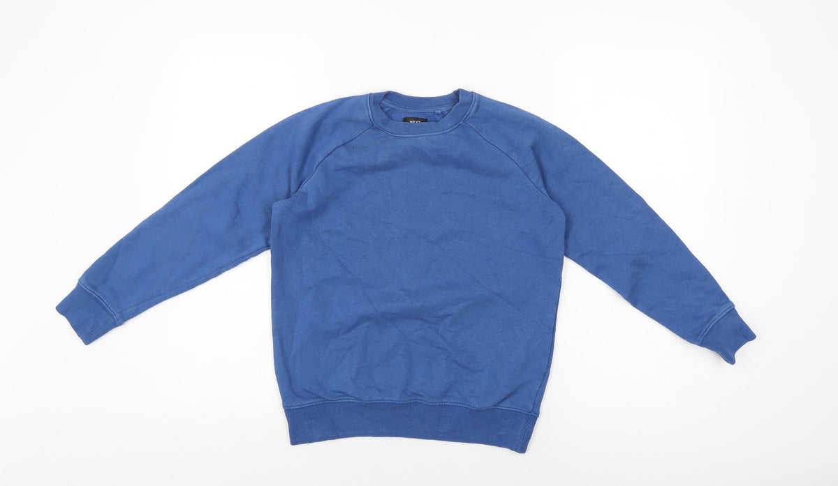 Next Boys Blue Cotton Pullover Sweatshirt Size 10 Years Pullover