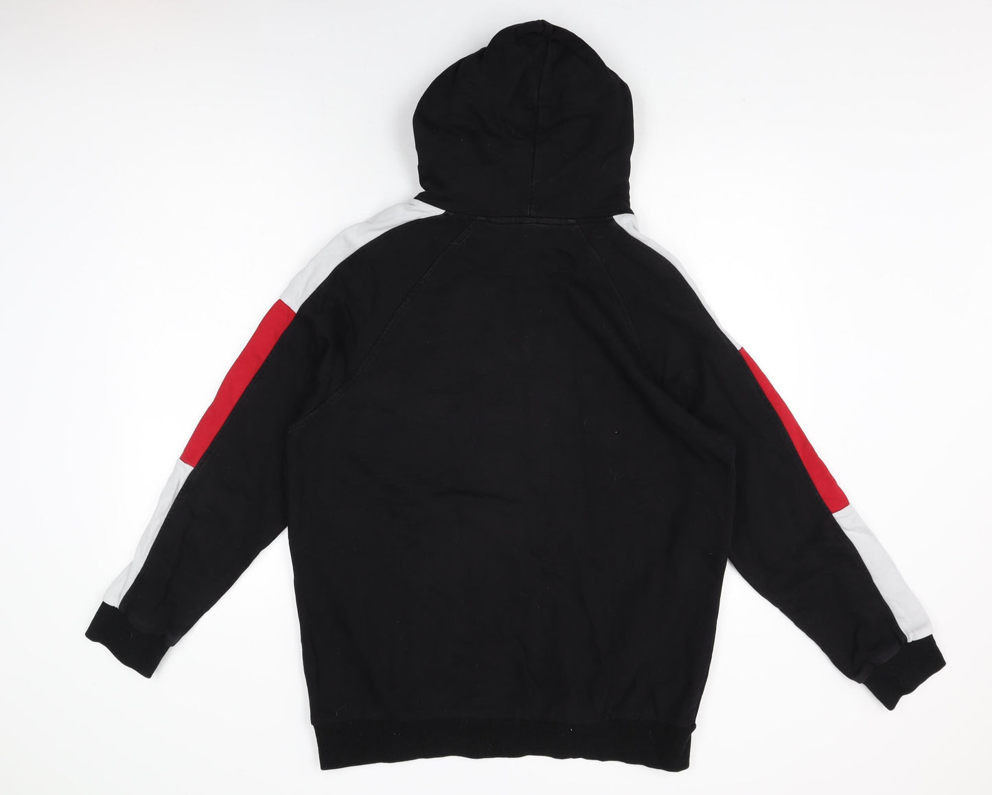 ASSDY Mens Black Cotton Pullover Hoodie Size L