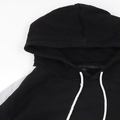 ASSDY Mens Black Cotton Pullover Hoodie Size L