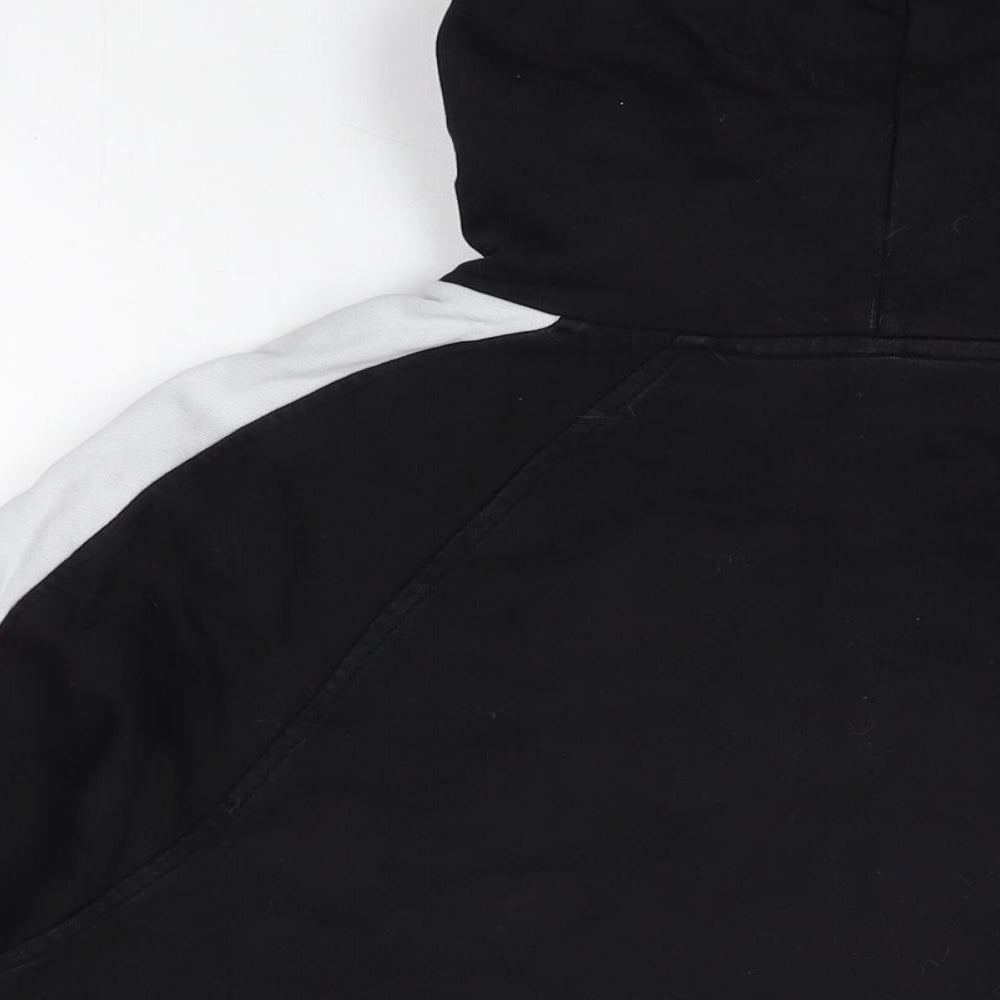 ASSDY Mens Black Cotton Pullover Hoodie Size L