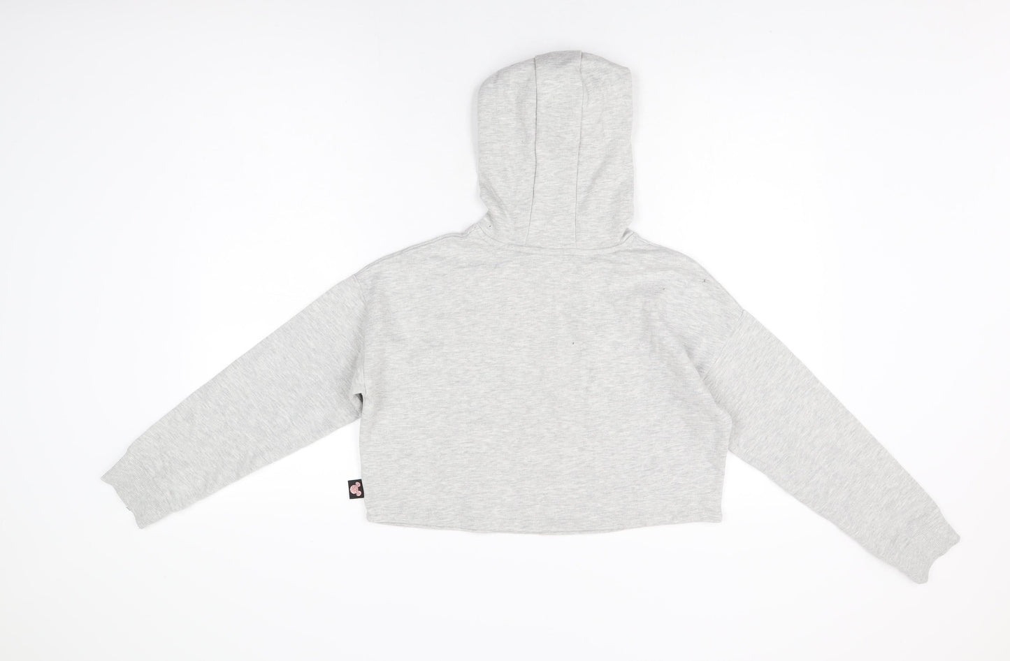 Disney Girls Grey Cotton Pullover Hoodie Size 9-10 Years Pullover - Mickey Mouse