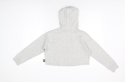 Disney Girls Grey Cotton Pullover Hoodie Size 9-10 Years Pullover - Mickey Mouse