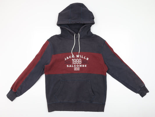 Mens UK Size S Jack Wills Black Pullover Hoodie