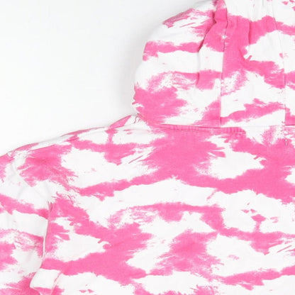 Minoti Girls Pink Geometric Cotton Pullover Hoodie Size 11-12 Years Pullover