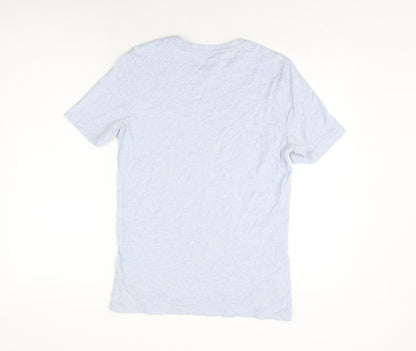 Marks and Spencer Mens Blue Cotton T-Shirt Size S Round Neck