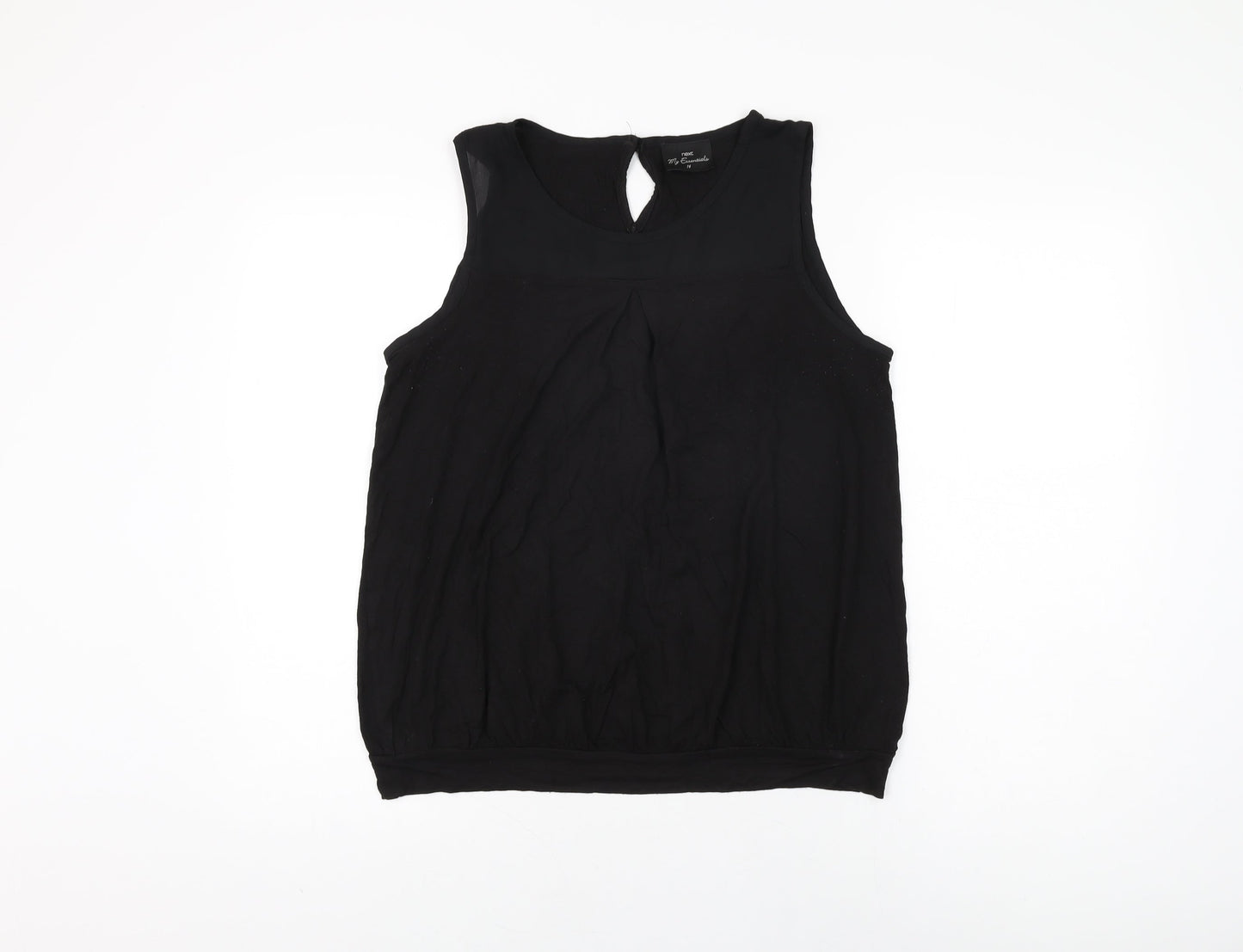 Womens UK Size 14 NEXT Black Basic T-Shirt
