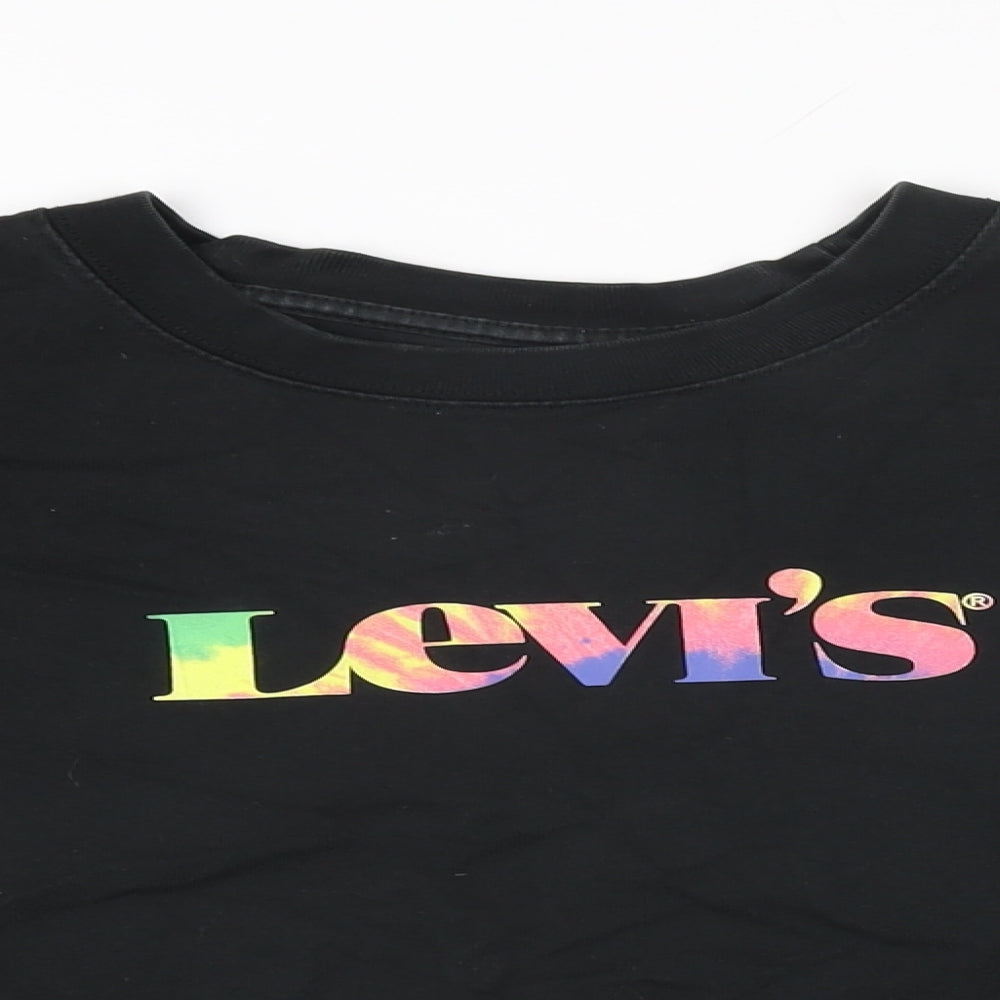 Womens UK Size S Levi's Black Cropped T-Shirt