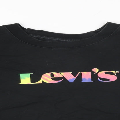 Womens UK Size S Levi's Black Cropped T-Shirt