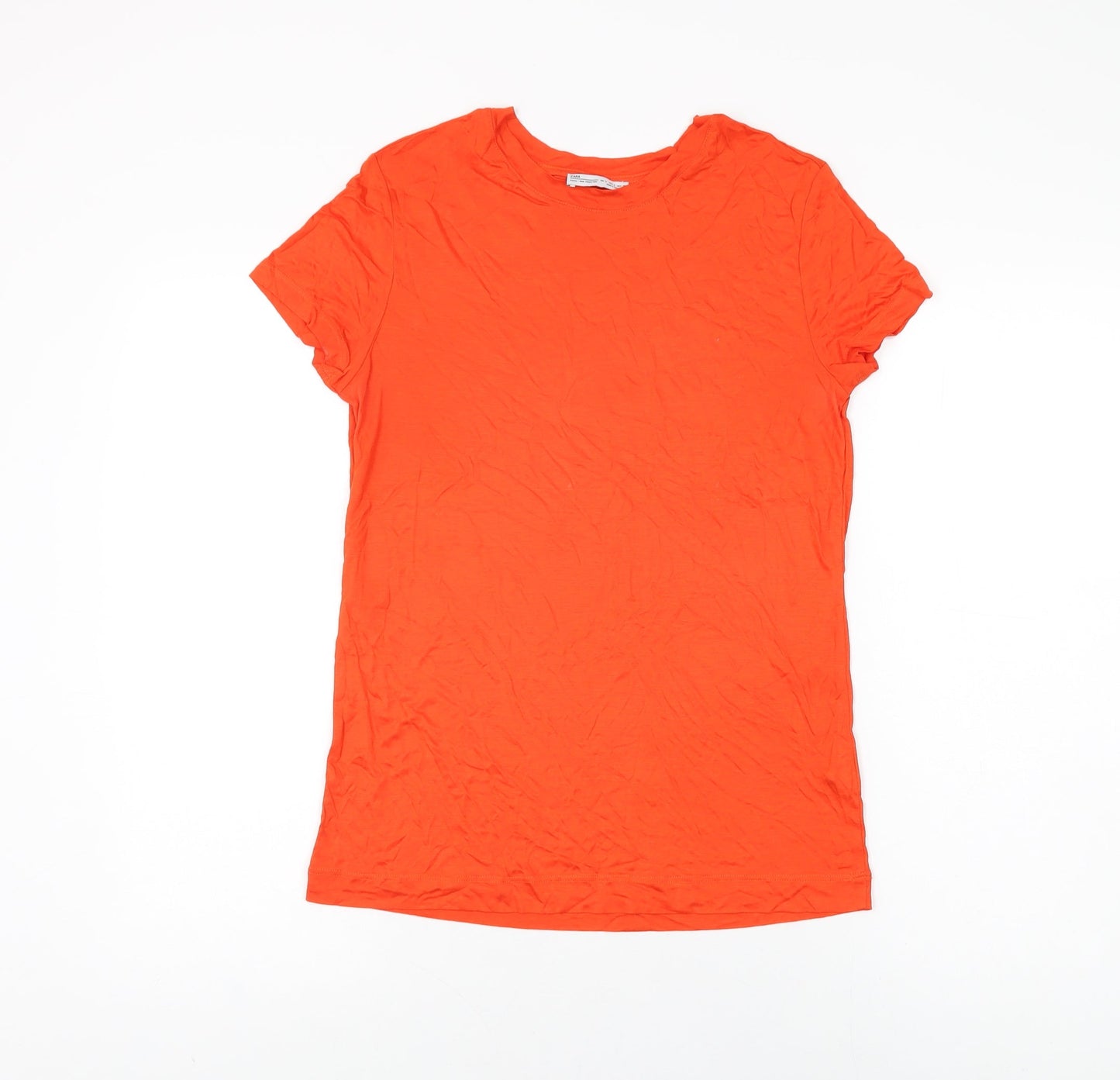 Womens UK Size L Zara Red Basic T-Shirt