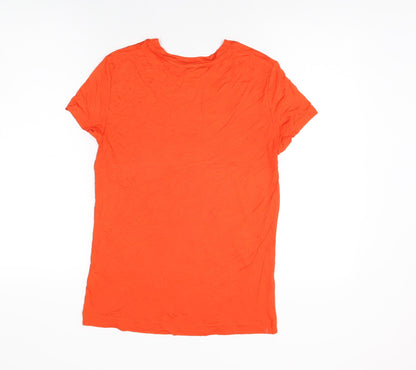 Womens UK Size L Zara Red Basic T-Shirt
